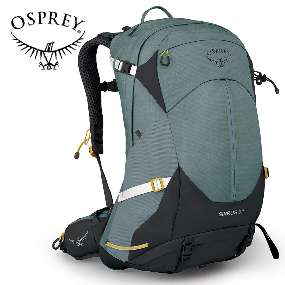 【Osprey 美國】Sirrus 34 透氣網架健行登山背包 34L 女款 石蓮綠｜登山背包 健行背包 運動背包