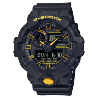 【威哥本舖】Casio台灣原廠公司貨 G-Shock GA-700CY-1A 黑黃色彩風格雙顯錶 GA-700CY