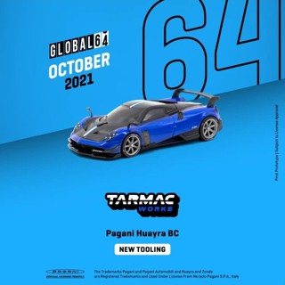 Tarmac Works Pagani Huayra BC Blu Francia /Blk T64G-TL014-BL