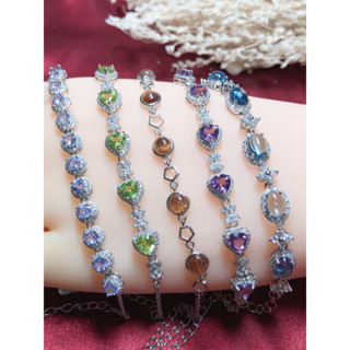 ☘️尋玉☘S925純銀鑲｜鈦晶｜海藍寶｜幽靈水晶｜坦桑石｜石榴石｜謹青石｜金太陽石｜葡萄石|一物一圖