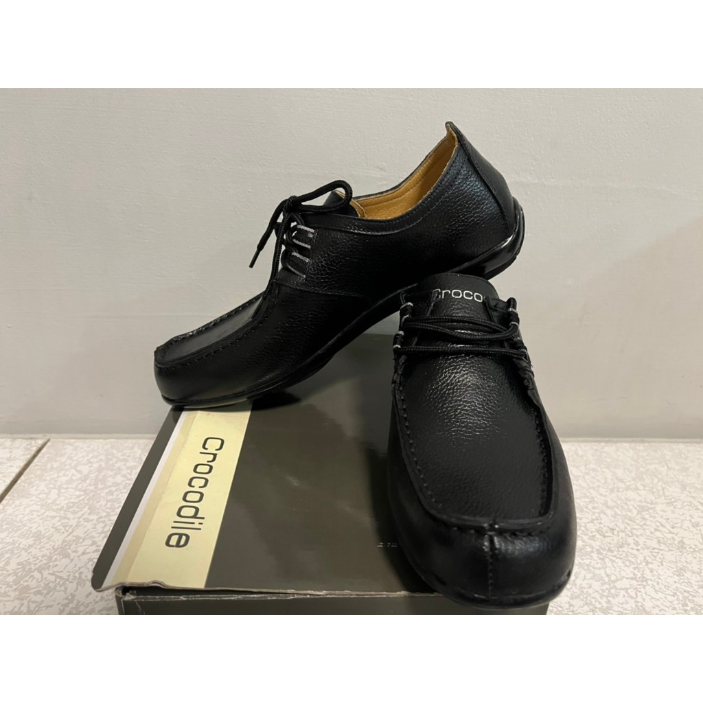 全新Crocodile氣墊鞋款 休閒鞋 皮鞋 公司貨43號 黑色 好穿 舒適 穿搭
