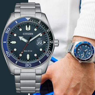 CITIZEN星辰 GENT'S 光動能 大三針時尚腕錶 43mm / AW1761-89L