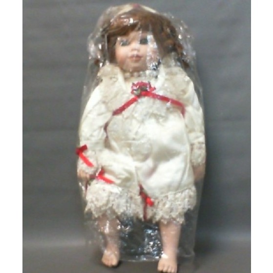 棕髮陶瓷洋娃娃-高40cm