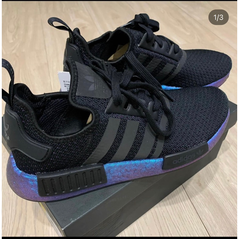 (二手) Adidas NMD R1 FV3645 變色龍 黑藍 漸層  跑步鞋 us:8.5(26.5CM)