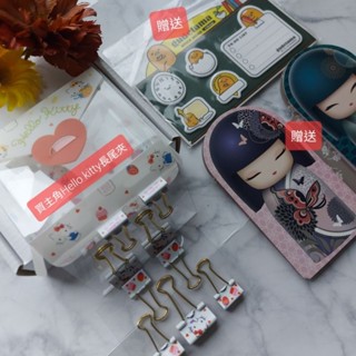 #臺灣出貨 #現貨 日本Hello Kitty 長尾夾＜送＞二手日本娃娃便利貼+二手蛋黃哥便利貼