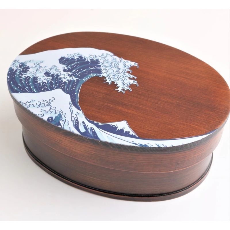 日本 Wakacho 天然木木製便當盒 傳統浮世繪 限量款