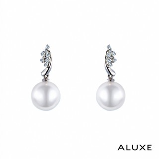 ALUXE 亞立詩 AKOYA珍珠 7-7.5mm 18K金 珍珠鑽石耳環 純愛之珠 EE0038