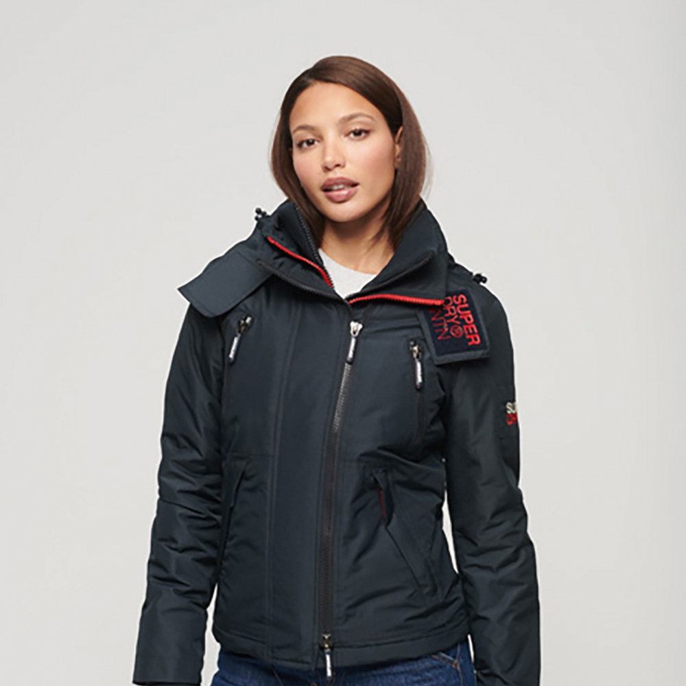 【Superdry】女裝 外套 防風防潑水 經典三層拉鍊款 MOUNTAIN WINDCHEATER 藍