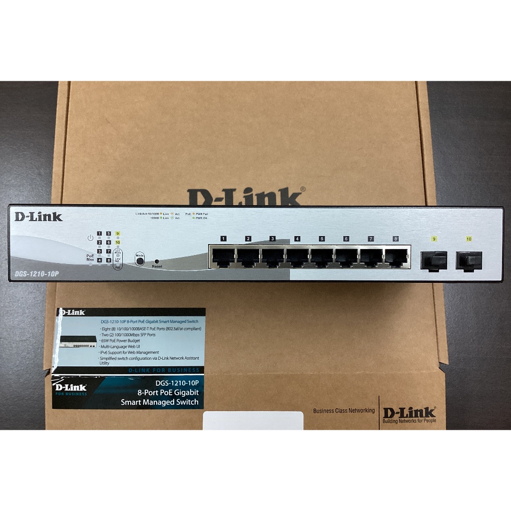 合售D-LINK DGS-1210-10P 8 port PoE 1台+DEM-432XT 10個