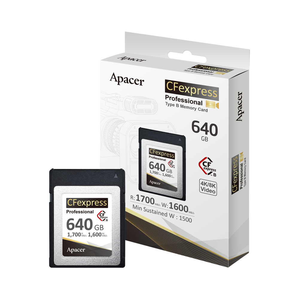 Apacer宇瞻 CFexpress Type B 記憶卡（8K RAW錄影專用）