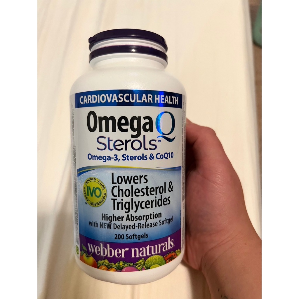 Webber Naturals Omega-3 &amp; CoQ10 Plant Sterols 魚油 200粒 加拿大代購