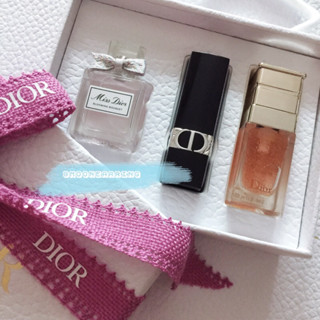 送禮*現貨★全新公司貨/DIOR 迪奧經典香氛美妝迷你禮盒- MissDior淡香水+藍星唇膏+精萃再生微導精露 附提袋