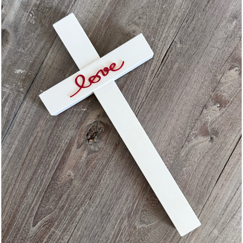 Amour愛木木-十架的愛 原木壁掛十字架 手作可客製化