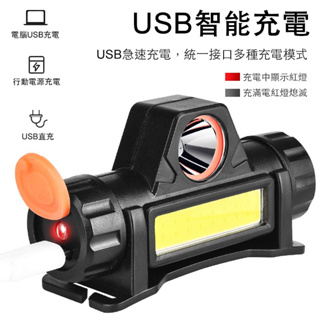 LED 頭燈 USB充電 兩段式 聚焦/散光 戶外/露營/廣角/磁鐵工作燈 手電筒