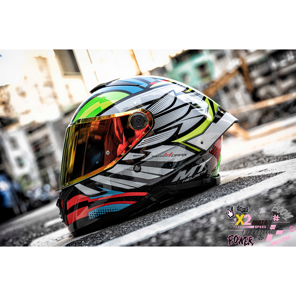 💟X2 Moto💟 MT Helmets® Thunder 4 SV Drax B7 Gloss 藍/白