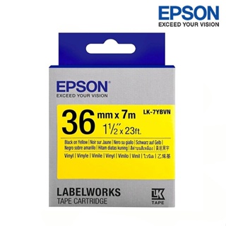 EPSON LK-7YBVN 黃底黑字 標籤帶 耐久型 (寬度36mm) 標籤貼紙 S657411