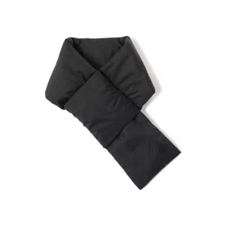 日本品牌雜誌風格beams 黑色羽絨棉圍巾圍脖保暖