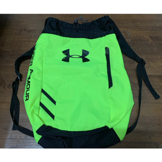 Under Armour 螢光黃黑 網袋收納 健身運動束口袋 隨身便攜後揹包 UA 安德瑪