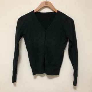 黑色針織外套 針織衫 毛衣 緊身合身外套 罩衫 秋冬保暖 排扣