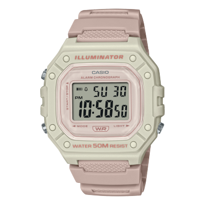 【高雄時光鐘錶】CASIO 卡西歐 W-218HC-4A2VDF 數位 女款 塑膠錶帶 指針錶 阿拉伯數字 整點 日常