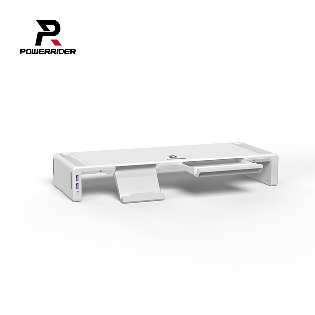 PowerRider T1 Plus 多功能USB3.0 Hub收納螢幕增高支架 螢幕支架 電腦支架
