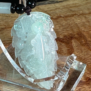 天然緬玉翡翠玉A貨 玉雕青蛙項鍊 藍水冰種料 青蛙寓意吉祥平安 四通八達 可代開臺灣證書 J156