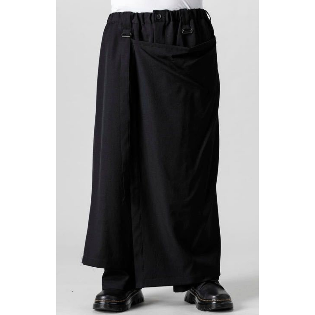 Yohji Yamamoto 山本耀司 - 羊毛 二重裹身褲 寬褲 褲裙 裙片褲