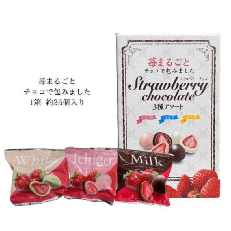 ㊙️預購㊙️日本 三味草莓果乾巧克力三種口味牛奶/草莓/白巧克力(盒裝)