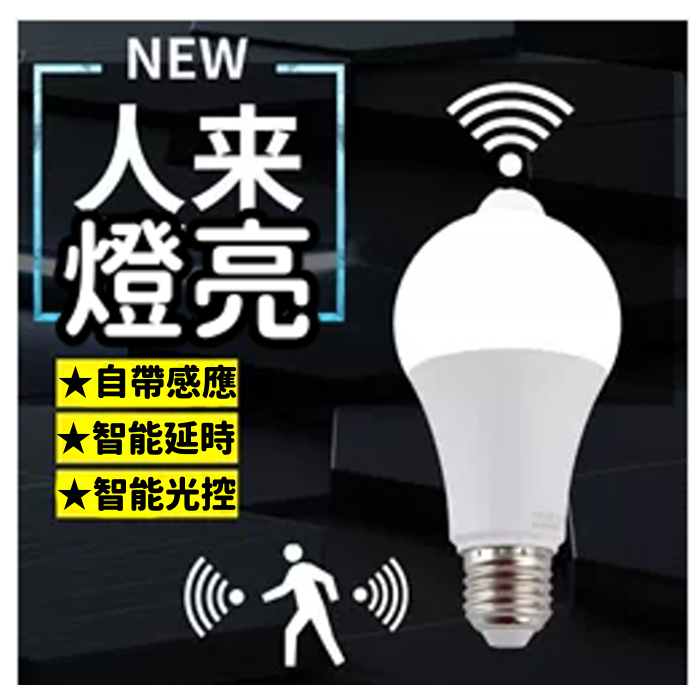 【快速出貨】LED 感應燈泡 紅外線人體＆微波雷達感應 7W 12W  E27燈頭 全電壓  感應插座 感應式 舞光