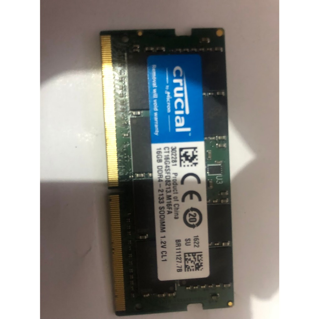 可刷卡 取付二手美光 Micron Crucial 單支D4 16G 2133 CL15 筆電NB記憶體 SO-DIMM