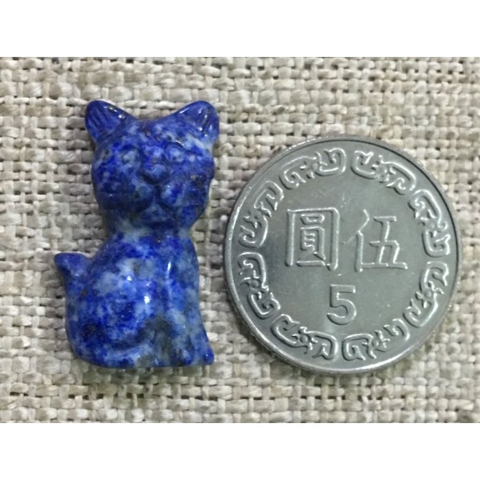 E275】貓.青金石原礦彫刻