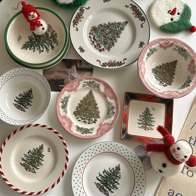 限量現貨 聖誕選品🎄 歐式古典聖誕氛圍溫馨聖誕盤/湯碗 Oatmeal: 聖誕樹 盤子 菜盤 大盤 聖誕禮物 交換禮