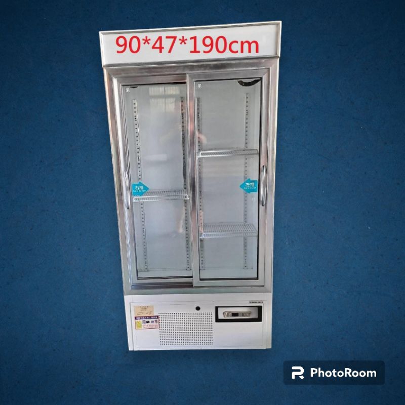 桃園國際二手貨中心---雙門玻璃滑門冰箱 推門冰箱 飲料展示冰箱 冷藏冰箱