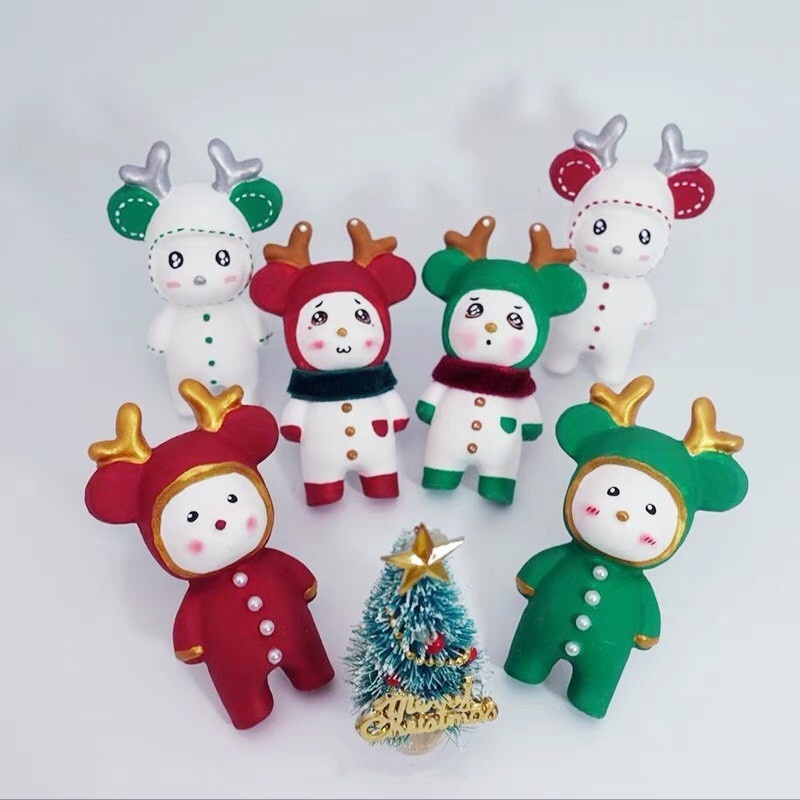 【西子手作】聖誕麋鹿小熊模 石膏模 擴香石 車載裝飾 矽膠模具