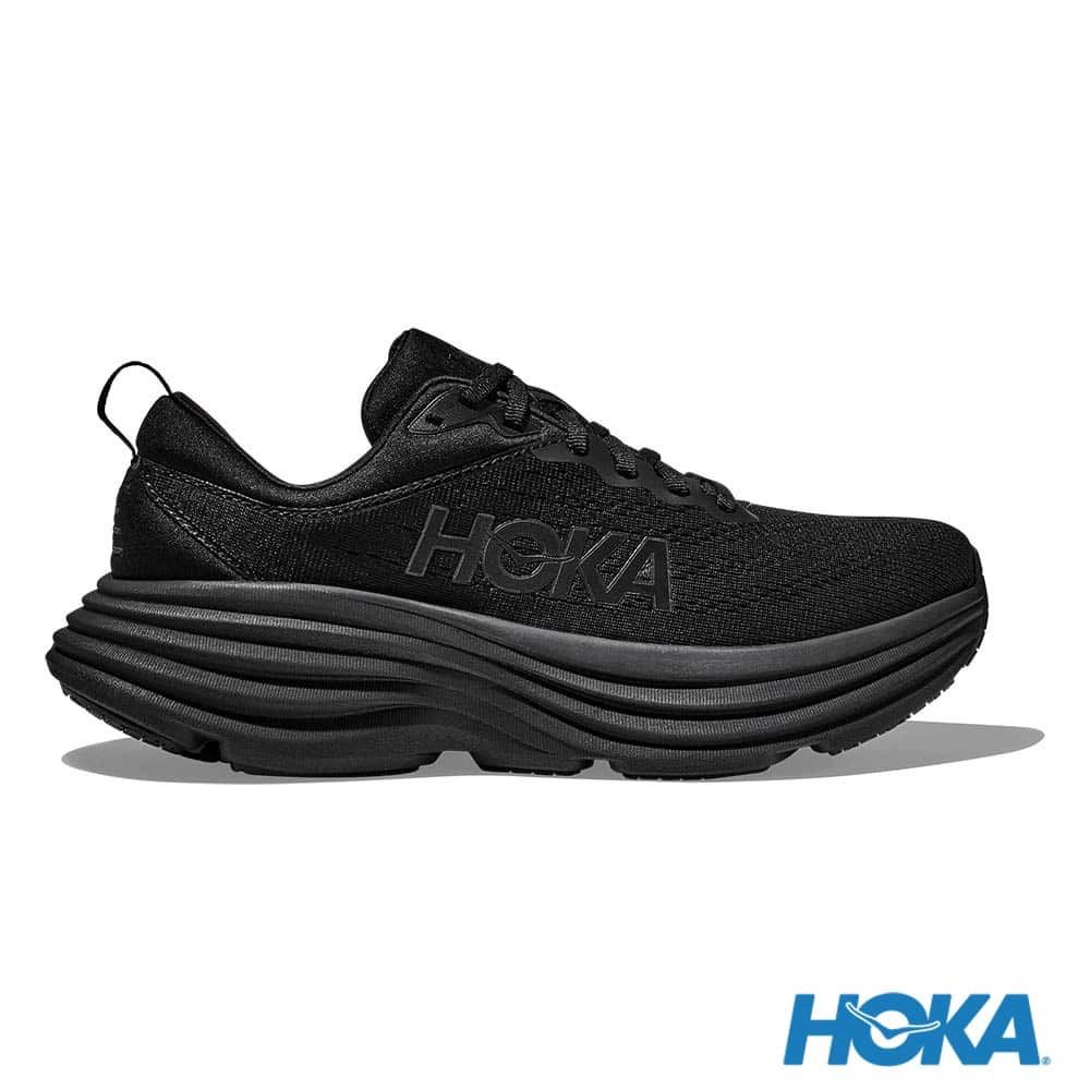 HOKA one one 男女Bondi 8 寬楦路跑鞋全黑HO1127953BBLC