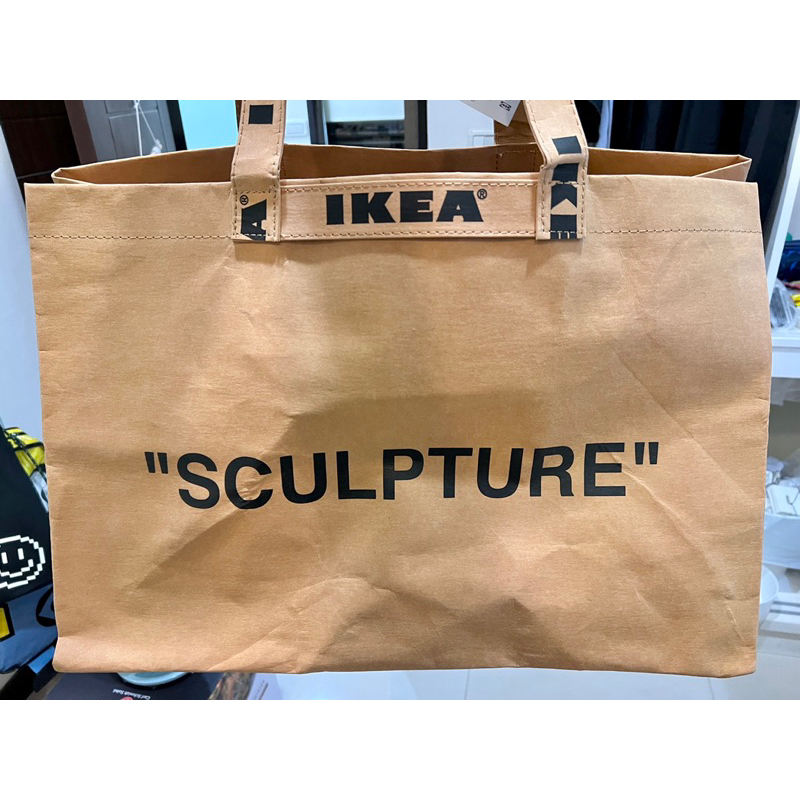 《正版》IKEA x Off-White設計師Virgil abloh聯名限量購物袋 加厚 重磅 只有一個