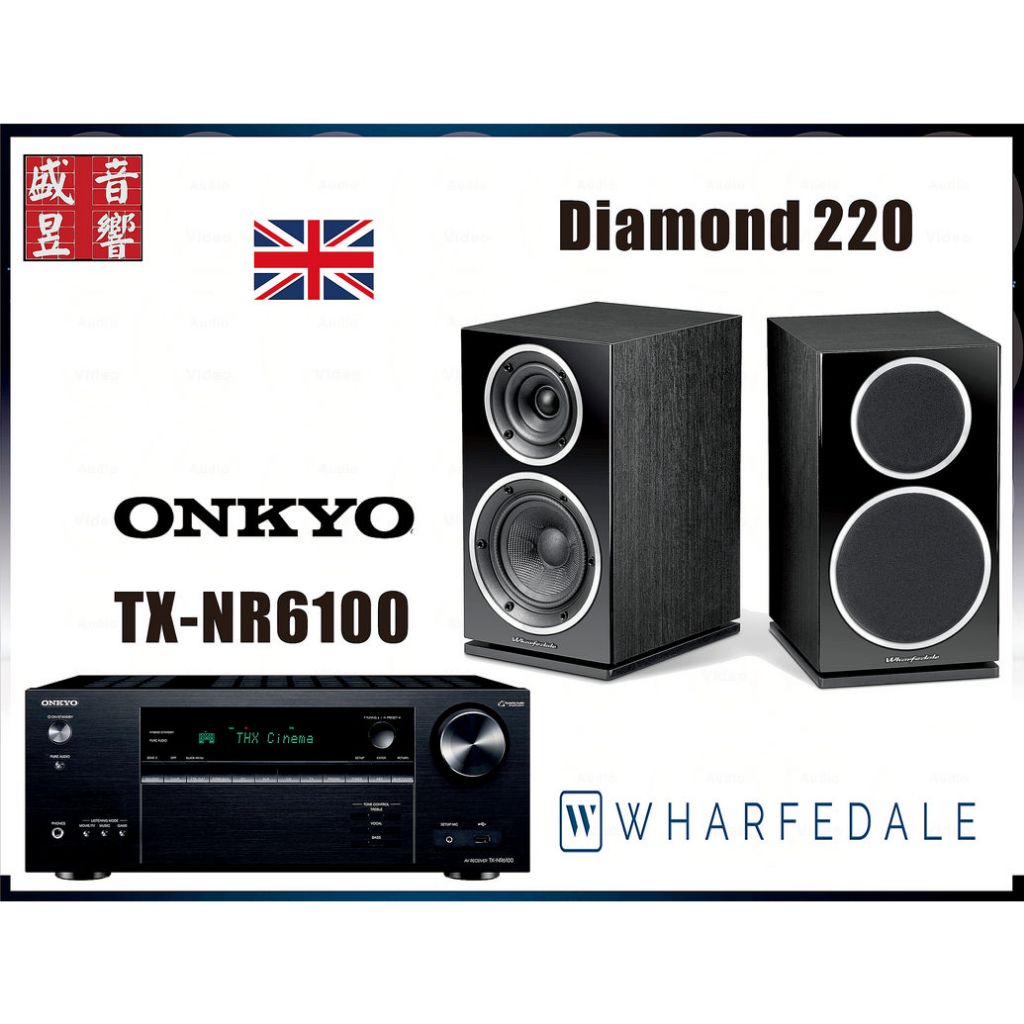 限量 - Onkyo TX-NR6100 環繞擴大機+英國 Wharfedale Diamond 220 喇叭『公司貨』