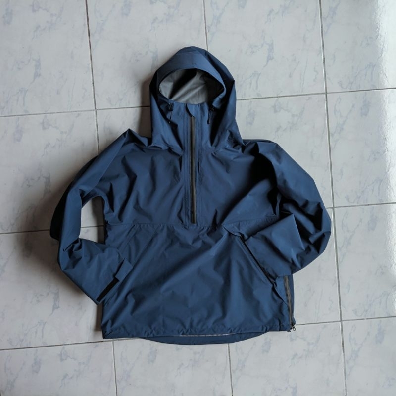 二手 自製 藍色 GORE-TEX PRO anorak jacket 防水透濕防風套頭衝鋒衣外套