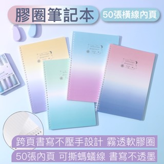 線圈本 線圈筆記本 軟膠圈活頁本 現貨 SOFTRING柔軟不硌手記事本 軟線圈本 A5B5筆記本日記本子創意文具8mm