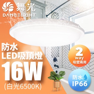 【DanceLight舞光】16W LED IP66防水吸頂燈 陽台 外牆 衛浴 適用1-2坪 2年保固(白光/黃光)