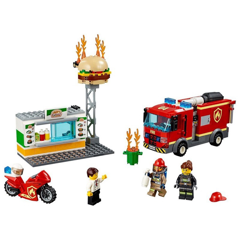 ®️樂高 LEGO®︎  ⚠️二手 60214 漢堡餐廳火災救 消防員 城市系列 city  二手