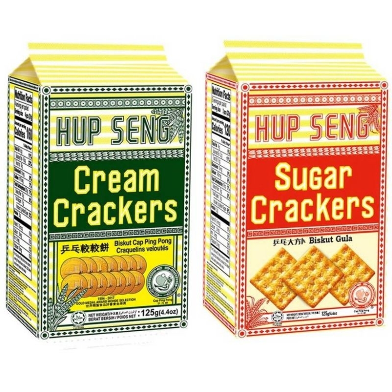 HUP SENG Sugar Crackers砂糖蘇打餅 &amp; Cream Crackers原味蘇打餅 125g－428g