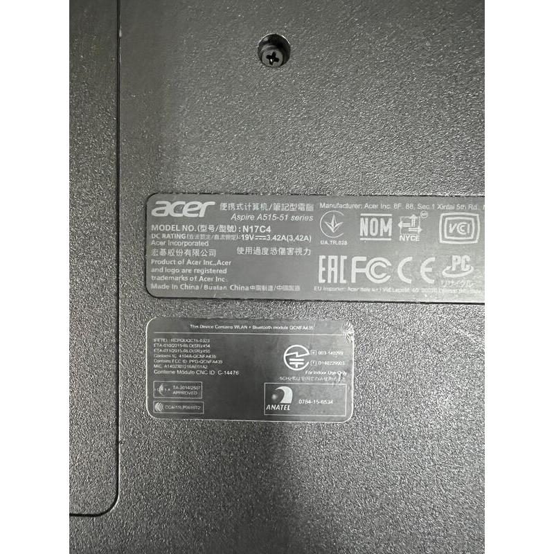 【acer宏碁】A515-51G-504L 筆電 i5-8250U/4G/120G/MX150 二手文書價 $5000