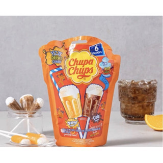 214 韓國 Chupa Chups加倍佳🍭汽水棒棒糖 90g /包/內含6支 可樂/橘子汽水