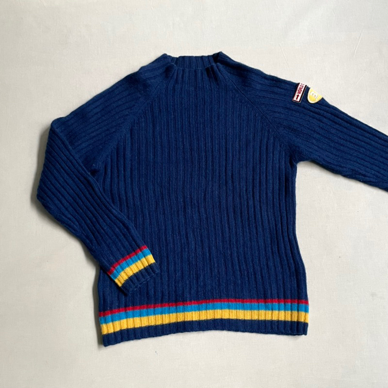 日本製造 Benetton Formula 1 Wool Knit Sweater 純羊毛 高領針織毛衣 vintage