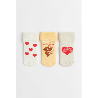 ☆ R2M☆H&M Care Bears 毛巾布材質襪3雙入(二手品)