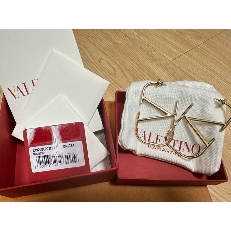 Valentino 金色 VLogo Signature 耳環