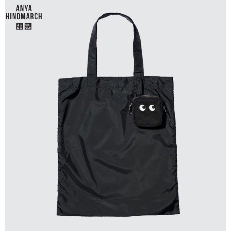 現貨UNIQLO × ANYA HINDMARCH 摺疊收納包 購物袋-黑色