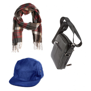 男性配件：圍巾、包包、帽子