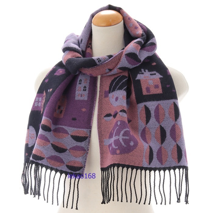 日本 保溫 保暖 圍巾 脖圍 法國圍巾  可當 披肩 法國製現貨出清價風景紫
